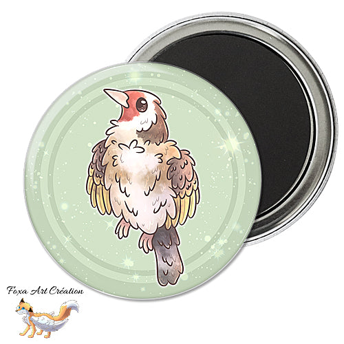 Badge, Magnet Oiseau de Jardin Mignon, Chardonneret élégant