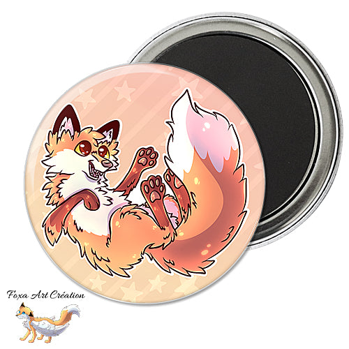 Badge, Magnet pins Renard Roux Joueur et Mignon