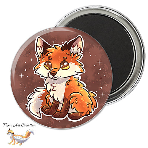 Badge, Magnet pins Renard Roux Assis, Mignon, modèle 1