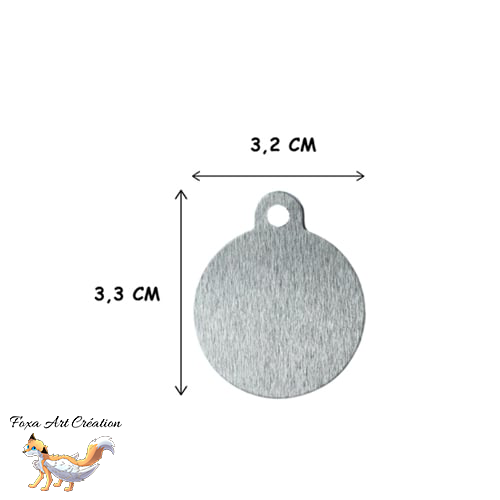 Médaille identification cheval personnalisée pour licol portrait fond argenté