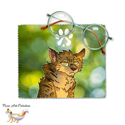 Essuie-lunette, Chiffonnette Microfibre Chat Tigré, La Guerre des Clans, Etoile de Tigre, Tigerstar, Warrior cats
