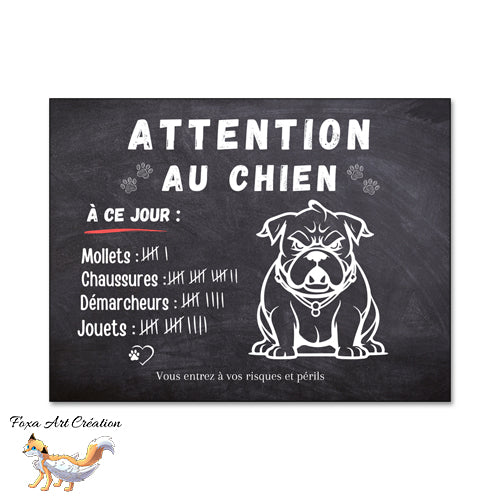 Plaque humour Attention Chien monte la garde, succès à ce jour