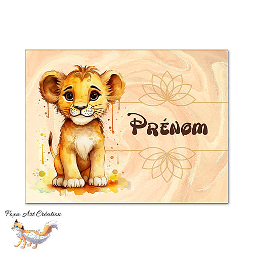 Plaque de Chambre Lionceau, style roi lion, Panneau de porte décoratif personnalisé, modèle 4