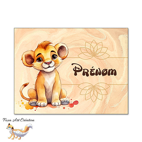 Plaque de Chambre Lionceau, style roi lion, Panneau de porte décoratif personnalisé, modèle 6