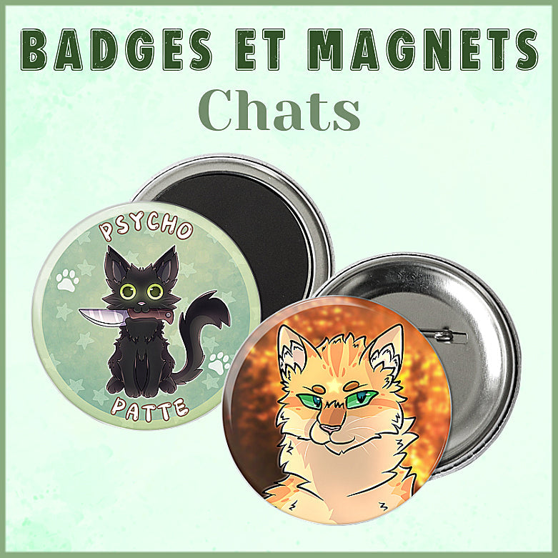 Badges et Magnets Chats