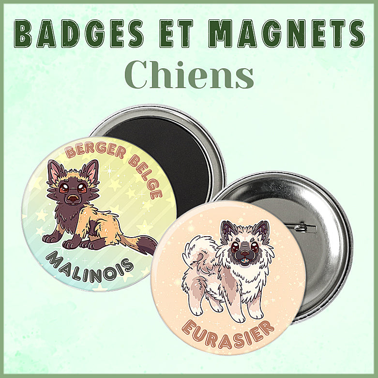 Badges et Magnets Chiens