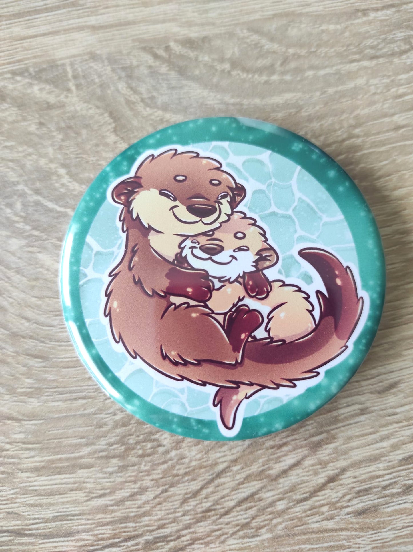 Badge, Magnet Loutres Câlineuses, Animaux Mignons