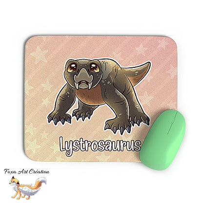 Tapis de souris Lystrosaurus, Animal préhistorique, Dinosaure mignon chibi