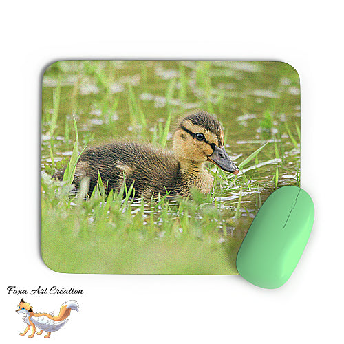 Tapis de souris Caneton, Canard Colvert, Oiseau, Photographie nature, Modèle 1 décoration de bureau