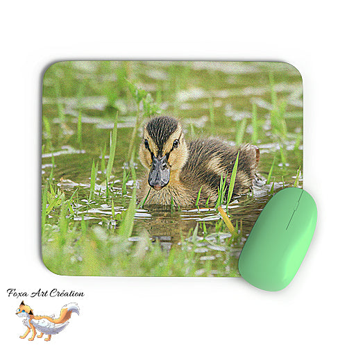 Tapis de souris Caneton, Canard Colvert, Oiseau, Photographie nature, Modèle 2 décoration de bureau