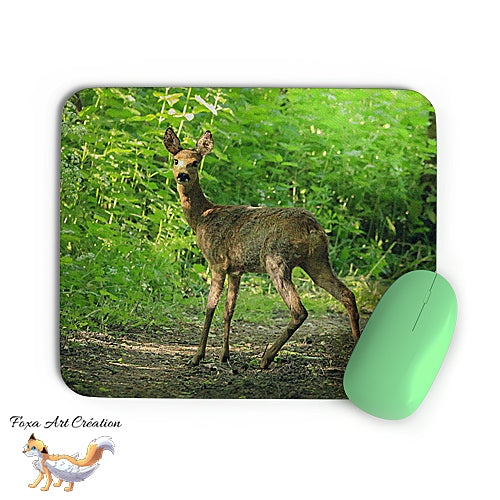 Tapis de souris Chevreuil dans la forêt, Capreolus capreolus, Photographie nature, décoration de bureau