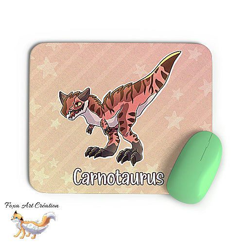 Tapis de souris Carnotaurus, Dinosaure mignon chibi