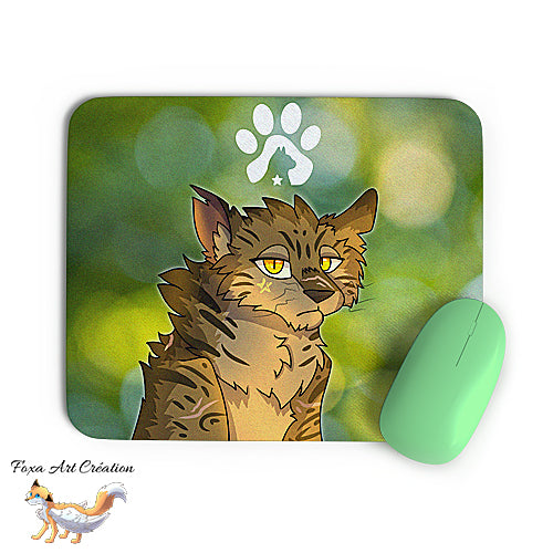 Tapis de souris chat style la guerre des clans, Etoile de Tigre, warrior cats, Tigerstar, décoration de bureau