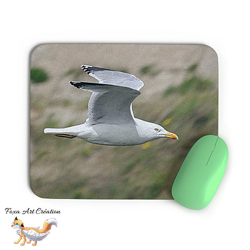Tapis de souris Goéland, Mouette, Oiseaux, Photographie nature, Modèle 1, décoration de bureau