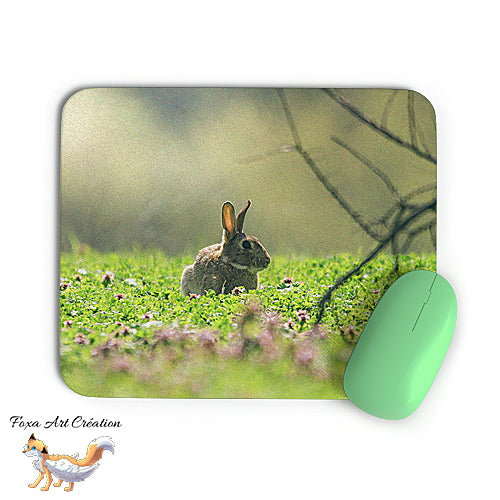 Tapis de souris Lapin de Garenne, Mammifère, Photographie nature, Modèle 3, décoration de bureau