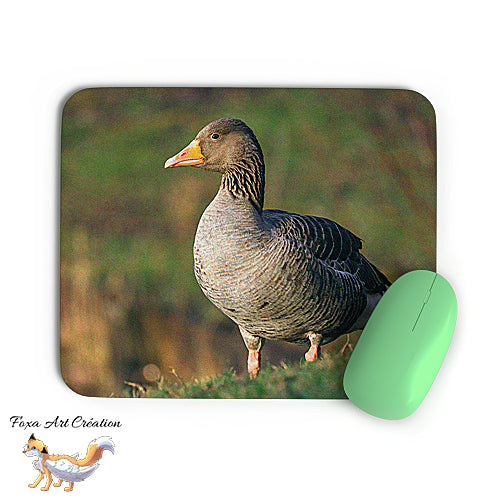 Tapis de souris Oie cendrée, Oiseaux, Photographie nature, Modèle 1, décoration de bureau