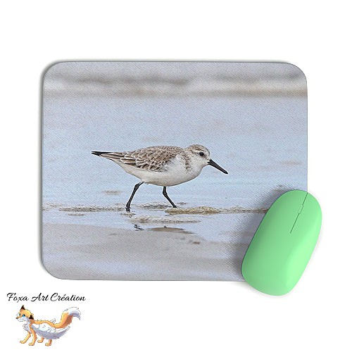 Tapis de souris Bécasseau Sanderling, Calidris alba, Oiseaux, Photographie nature, Modèle 3, décoration de bureau