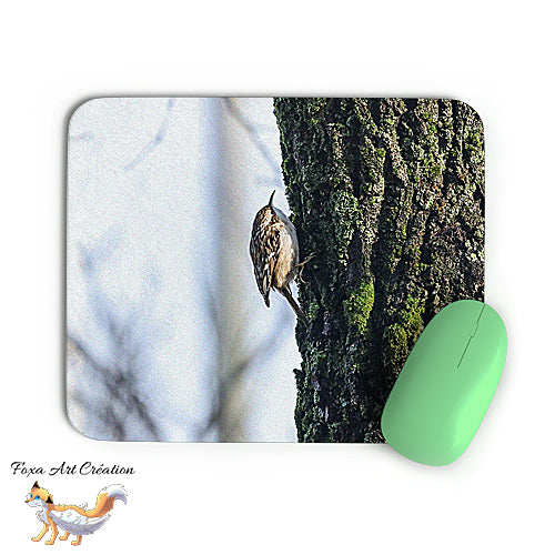 Tapis de souris Grimpereau des Jardins, Certhia brachydactyla, Oiseaux des Jardins, Photographie nature, Modèle 1, décoration de bureau