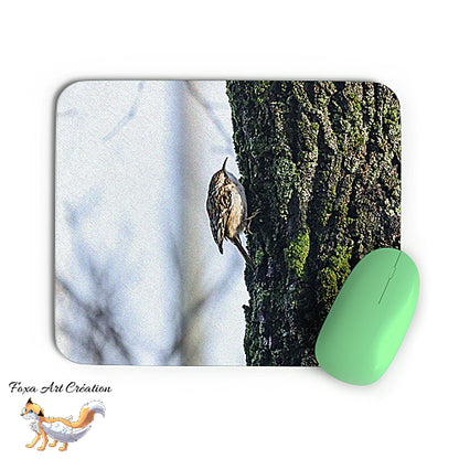 Tapis de souris Grimpereau des Jardins, Certhia brachydactyla, Oiseaux des Jardins, Photographie nature, Modèle 1, décoration de bureau