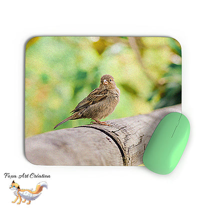Tapis de souris Moineau Domestique, Passer domesticus, Oiseaux des Jardins, Photographie nature, Modèle 1, décoration de bureau