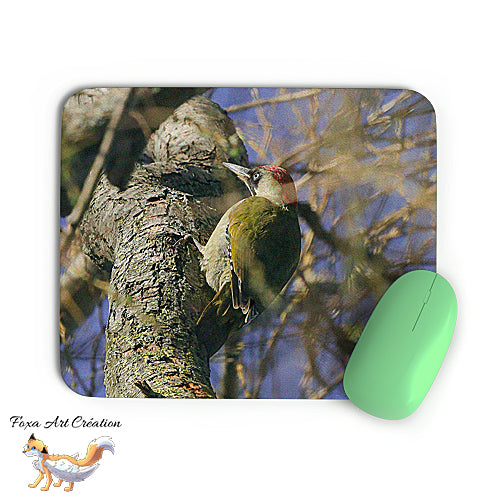 Tapis de souris Pic Vert, Picus viridis, Oiseaux des Jardins, Photographie nature, Modèle 1, décoration de bureau