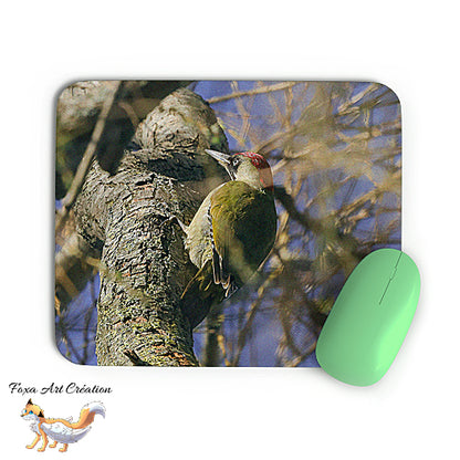 Tapis de souris Pic Vert, Picus viridis, Oiseaux des Jardins, Photographie nature, Modèle 1, décoration de bureau