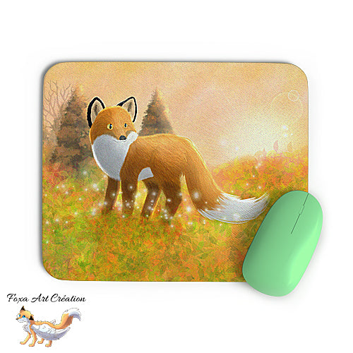 Tapis de souris Renard en Automne, illustration, décoration de bureau