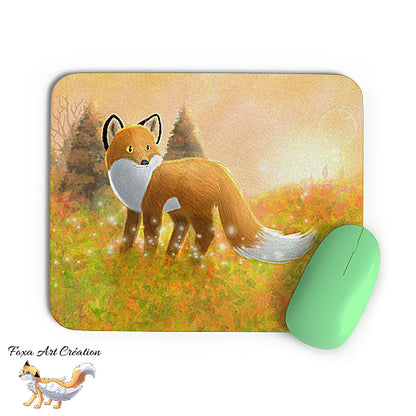 Tapis de souris Renard en Automne, illustration, décoration de bureau