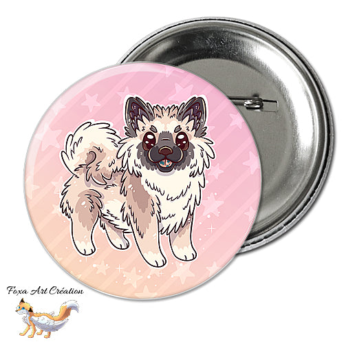 Badge, Magnet Eurasier, chien mignon, race, version rose dégradé