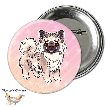 Badge, Magnet Eurasier, chien mignon, race, version rose dégradé