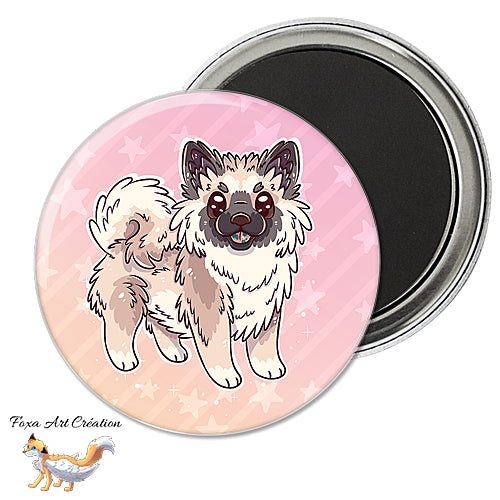 Badge, Magnet Eurasier, chien mignon, race, version rose dégradé