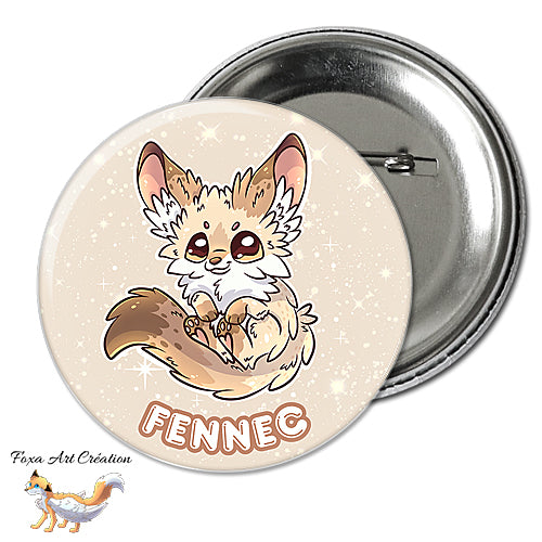 Badge, Magnet Fennec Mignon, Renard du Désert, Couleur Sable