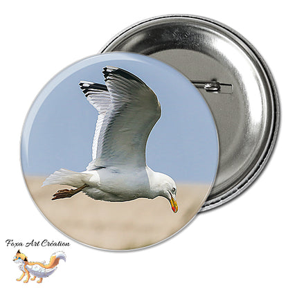 Badge, Magnet pins Goéland, Oiseau Maritime, Mouette, modèle 2
