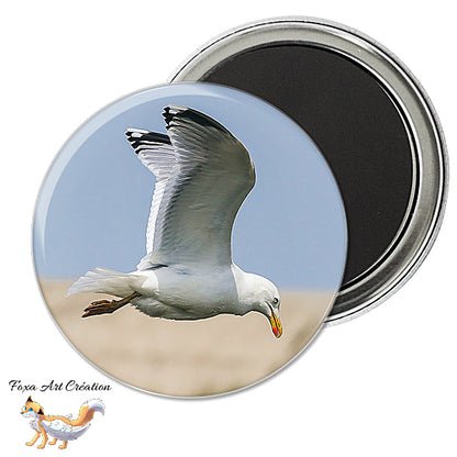 Badge, Magnet pins Goéland, Oiseau Maritime, Mouette, modèle 2