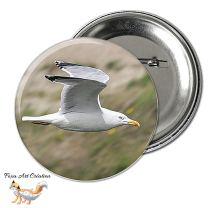 Badge, Magnet pins Goéland, Oiseau Maritime, Mouette, modèle 3