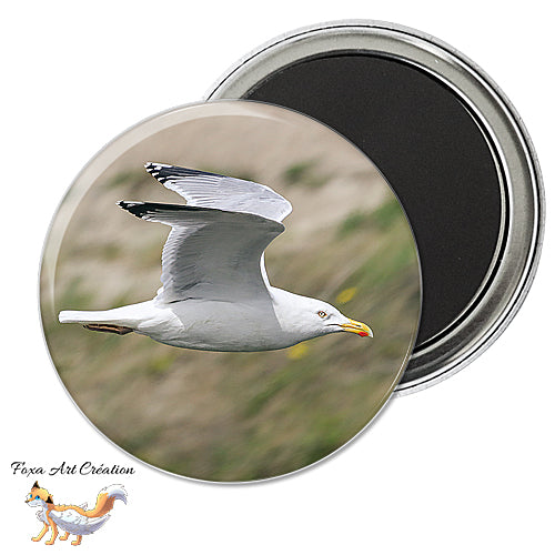 Badge, Magnet pins Goéland, Oiseau Maritime, Mouette, modèle 3
