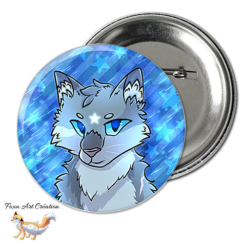 Badge, Magnet Chat, style la guerre des clans, Etoile Bleue, Bluestar, Warrior cats