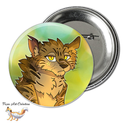 Badge, Magnet Chat tigré, style la guerre des clans, Etoile de Tigre, Tigerstar, Warrior cats