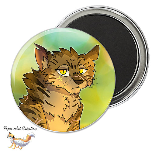 Badge, Magnet Chat tigré, style la guerre des clans, Etoile de Tigre, Tigerstar, Warrior cats