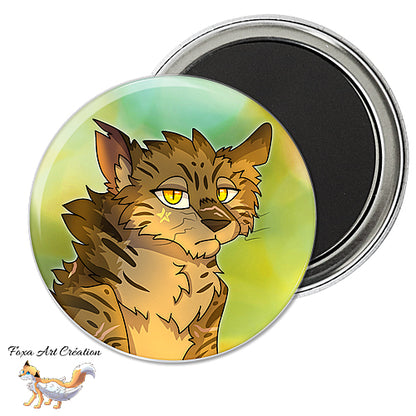 Badge, Magnet Chat tigré, style la guerre des clans, Etoile de Tigre, Tigerstar, Warrior cats