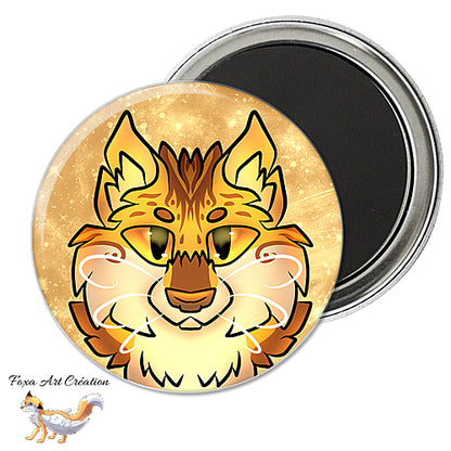 Badge, Magnet Chat, style la guerre des clans, Pelage de Lion, Lionblaze, Warrior cats