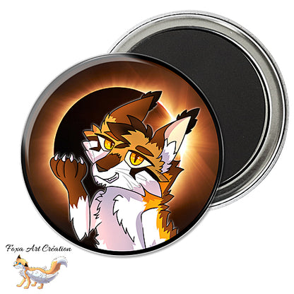 Badge, Magnet Chat, style la guerre des clans, Sol, éclipse, Warrior cats