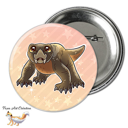 Badge, Magnet pins Lystrosaurus Mignon, paleo art, dinosaures et animaux préhistoriques