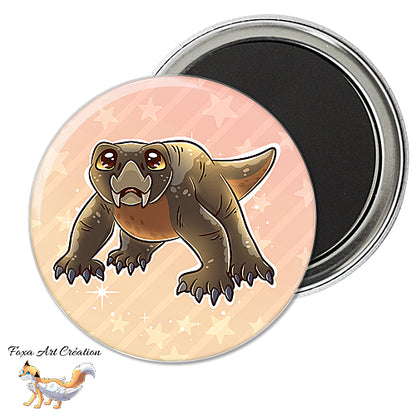 Badge, Magnet pins Lystrosaurus Mignon, paleo art, dinosaures et animaux préhistoriques