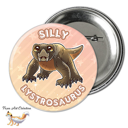 Badge, Magnet pins Lystrosaurus Mignon, paleo art, dinosaures et animaux préhistoriques