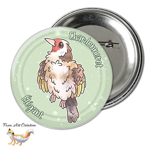 Badge, Magnet Oiseau de Jardin Mignon, Chardonneret élégant