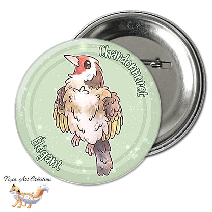 Badge, Magnet Oiseau de Jardin Mignon, Chardonneret élégant