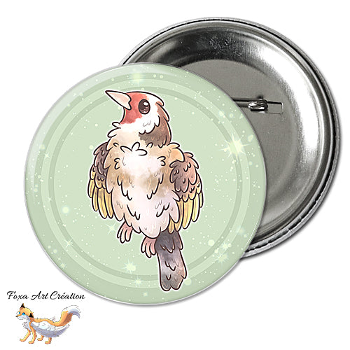 Badge, Magnet Oiseau de Jardin Mignon, Chardonneret élégant