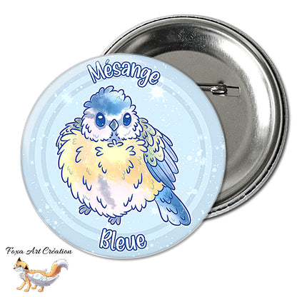 Badge, Magnet Oiseau de Jardin Mignon, Mésange Bleue
