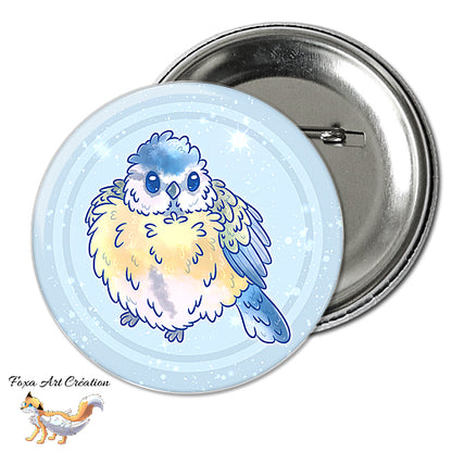 Badge, Magnet Oiseau de Jardin Mignon, Mésange Bleue